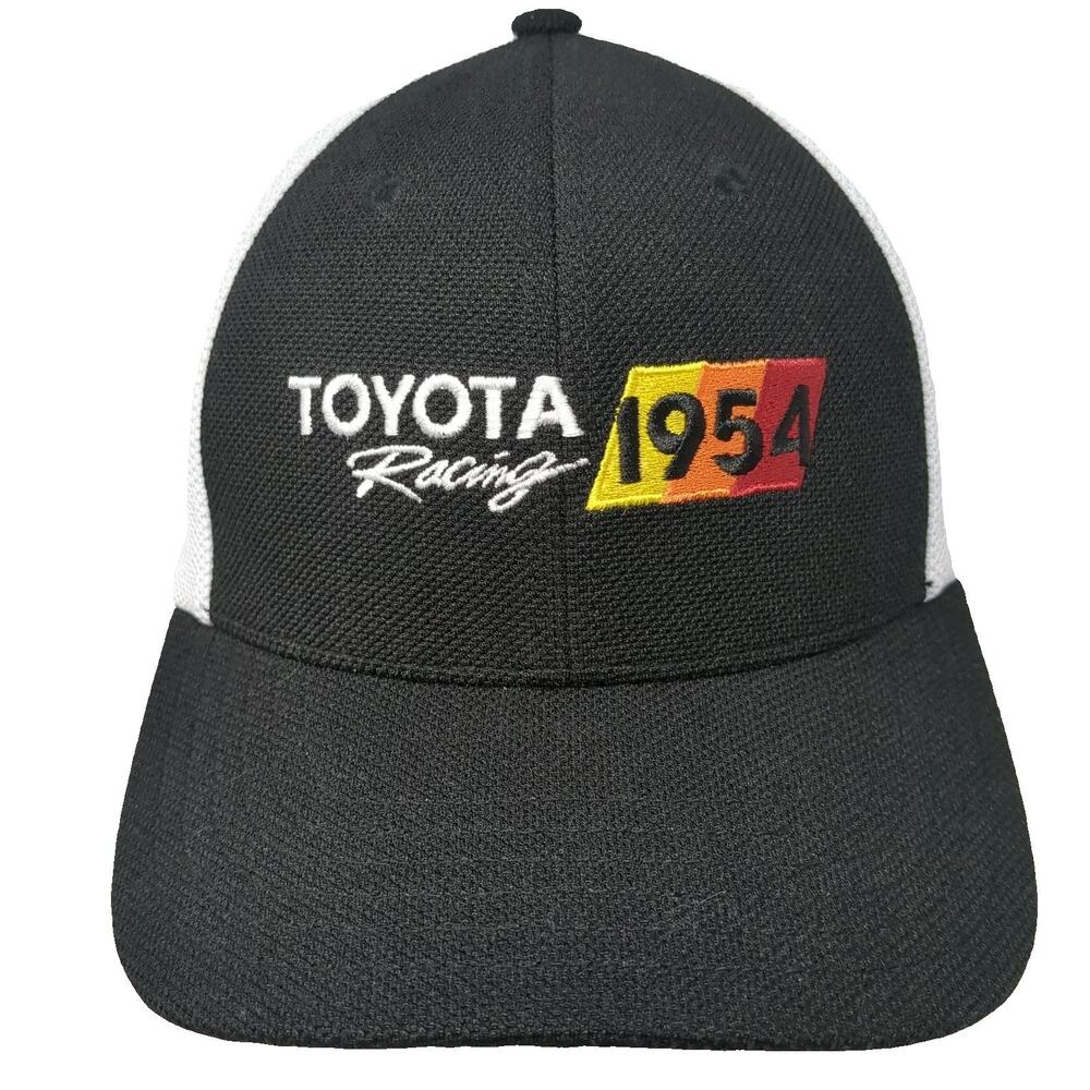 Toyota Baseball Cap Black White One Size Fitted Stretch Racing 1954 Logo Hat
